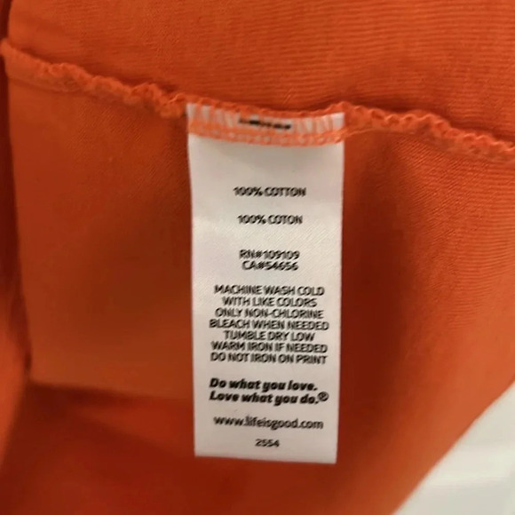 Life Is Good Buck Buck Moose Crusher T Shirt Size XL Orange Outdoor short sleeve - Picture 5 of 5